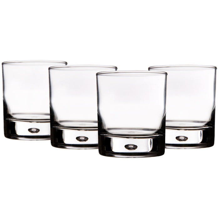 Red Series Bubble 10-Ounce Double Old Fashioned Glasses (Set of 4)