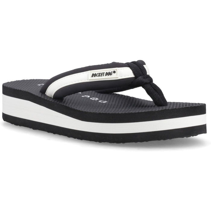 Rocket Dog Monica Nylon PU Textile Women's Black/Off White Flip Flops