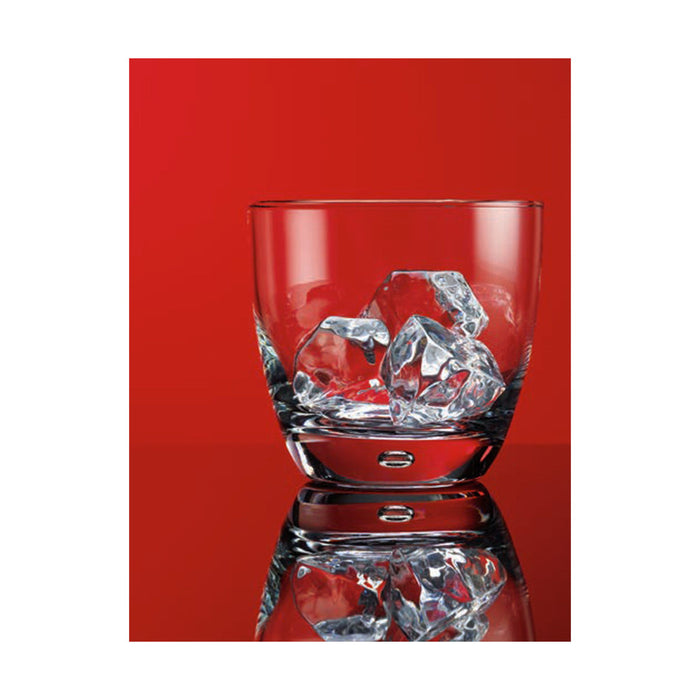 Round Shape 10 Oz. Air Bubble Rocks Glasses for Whiskey Scotch, Red Series DOF Old Fashioned Tumbler, Set of 4