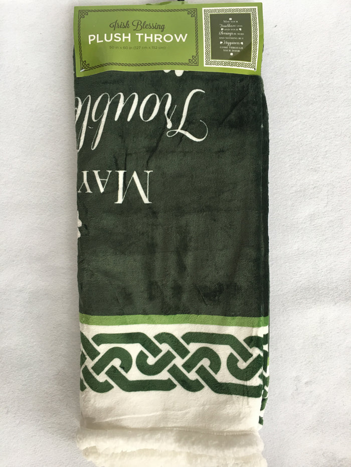 Saint Patrick’s Day Irish Blessing Plush Sherpa Throw Blanket
