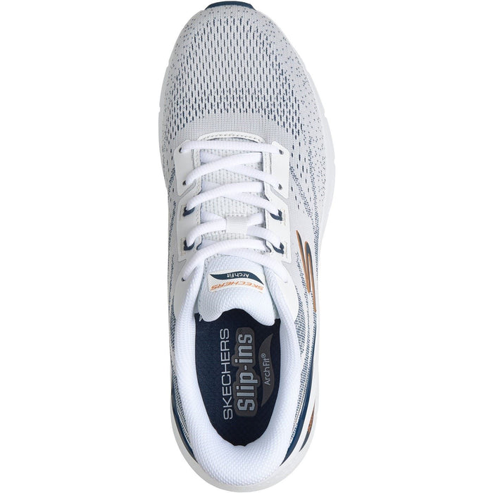 Skechers Arch Fit 3.0 Textile Men's White Mesh/Tpu/Navy Trim Trainers