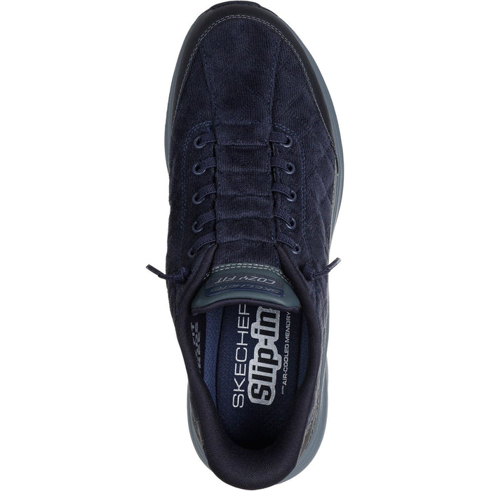 Skechers Contour Foam Cordelux Textile Men's Navy Cozycord/Pu Trainers