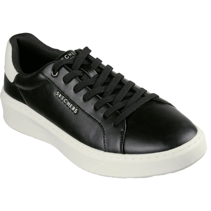 Skechers Mens Court Break Suit Sneaker 183175-BLK Black Lace Up Shoes