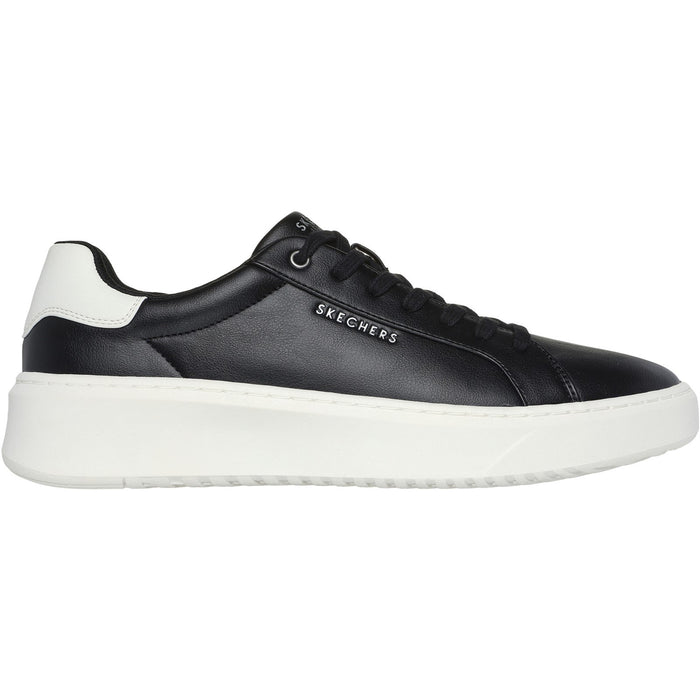 Skechers Mens Court Break Suit Sneaker 183175-BLK Black Lace Up Shoes