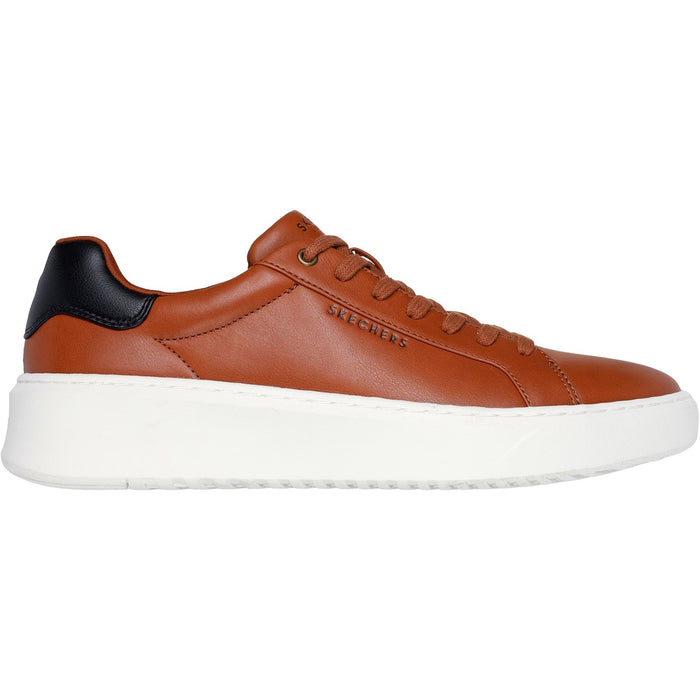 Skechers Mens Court Break Suit Sneaker 183175-COG Cognac Lace Up Shoes