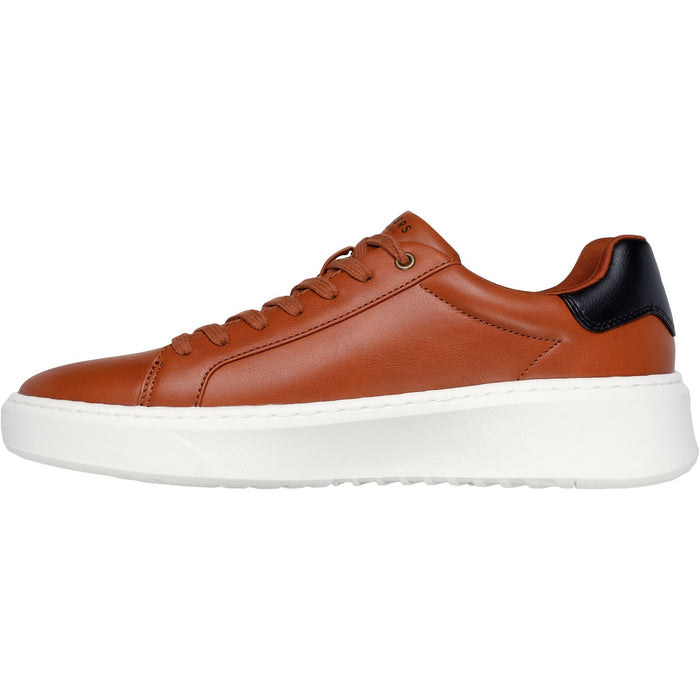 Skechers Mens Court Break Suit Sneaker 183175-COG Cognac Lace Up Shoes