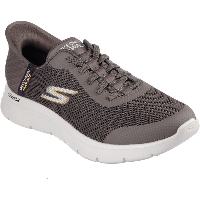 Skechers Mens GO WALK Flex Hands Up 216324-BRN Brown Lace Up Shoes