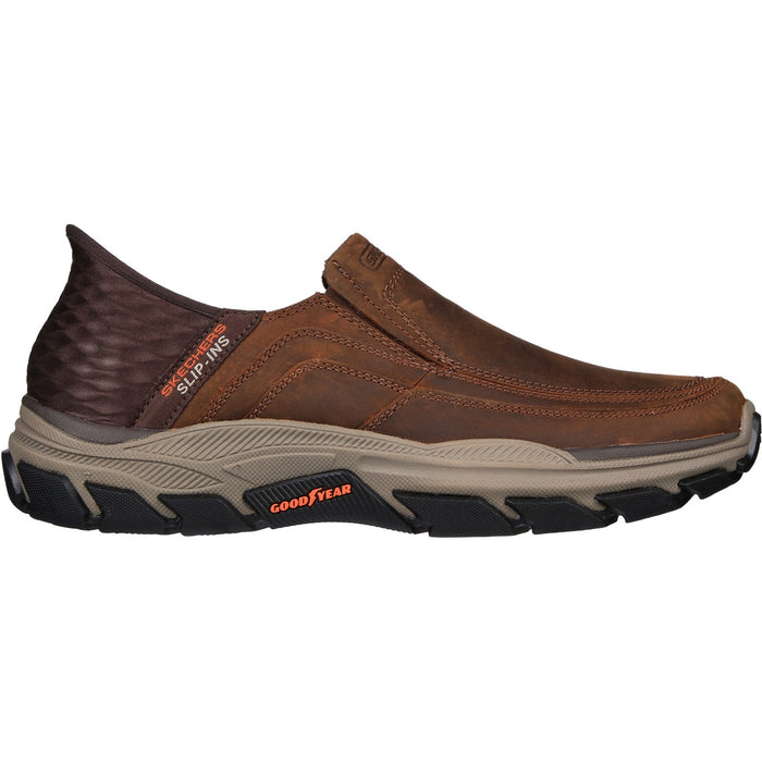 Skechers Mens Respected Elgin 204810-CDB Dark Brown Slip On Shoes