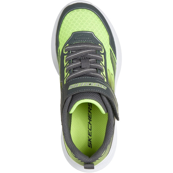 Skechers Microspec Velocity Grid-Drift Charcoal/Yellow & Silver Trainers