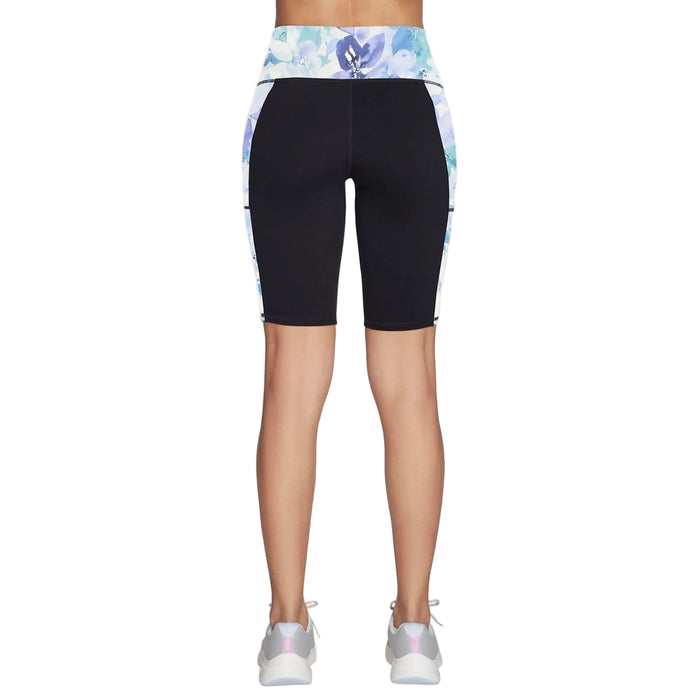 Skechers Performance GoWalk Seascape Floral 10" Bike Short Nylon Women's Purple Activewear Shorts