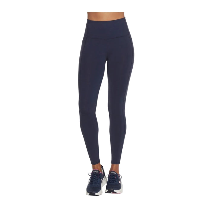 Skechers Performance GOWALK Wear High Waisted Nylon Women's Blue Sports Leggings