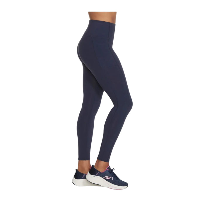 Skechers Performance GOWALK Wear High Waisted Nylon Women's Blue Sports Leggings