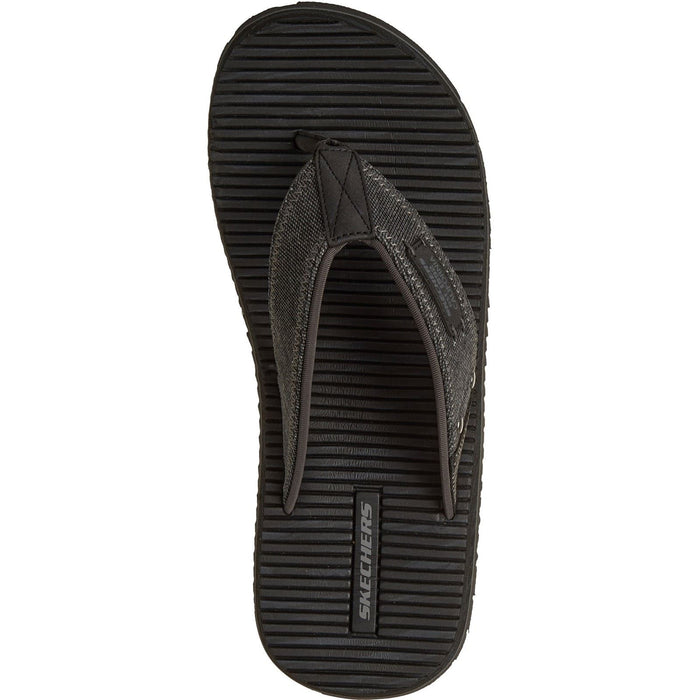 Skechers Quill Textile Men's Black Flip Flops