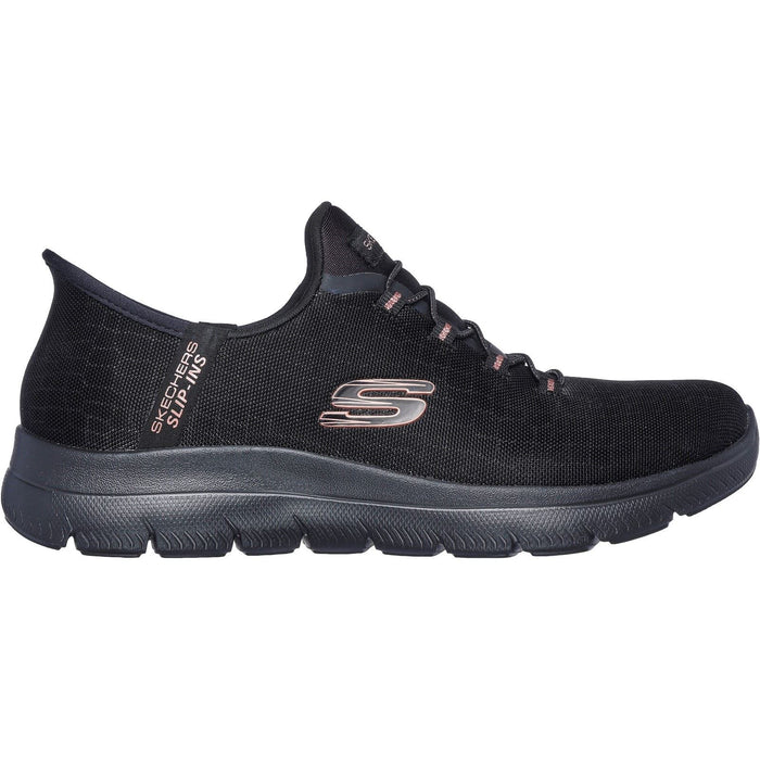 Skechers Summits Classy Night Textile Women's Black/Rose Gold Trainers