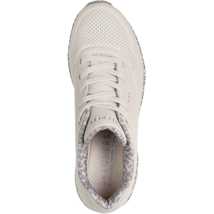 Skechers Uno Safari Time Polyurethane Women's White/Leopard Trainers