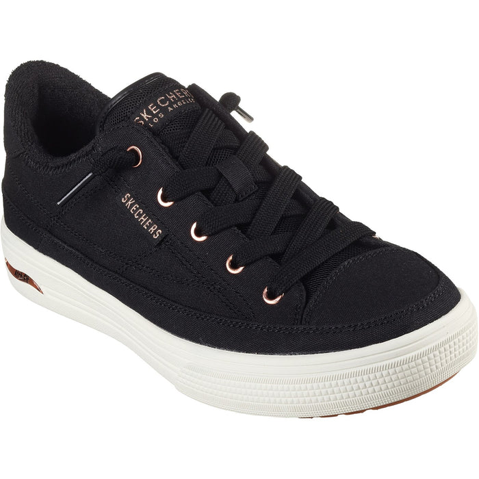Skechers Womens Arch Fit Arcade - Meet Ya There 177190-BLK Black Lace Up Shoes