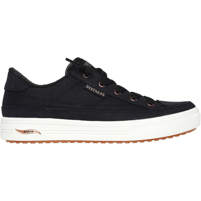 Skechers Womens Arch Fit Arcade - Meet Ya There 177190-BLK Black Lace Up Shoes