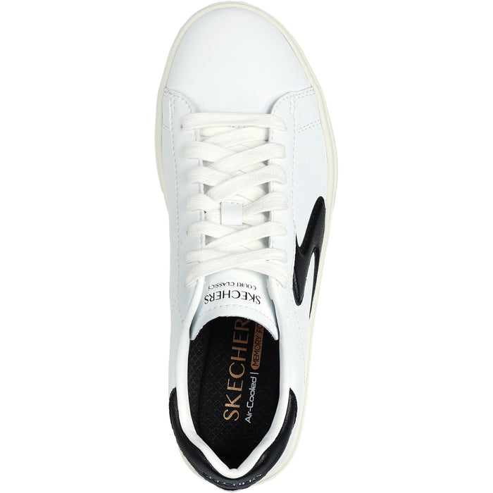 Skechers Womens Eden LX - Beaming Glory 185016-WBK White/Black Lace Up Shoes