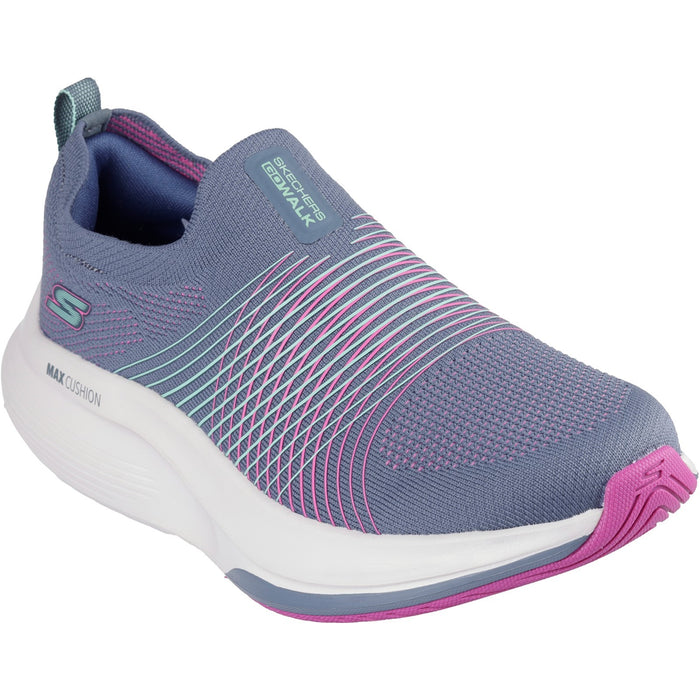 Skechers Womens GO WALK Max Walker Sally 125052-CCPR Charcoal/Purple Slip On Shoes