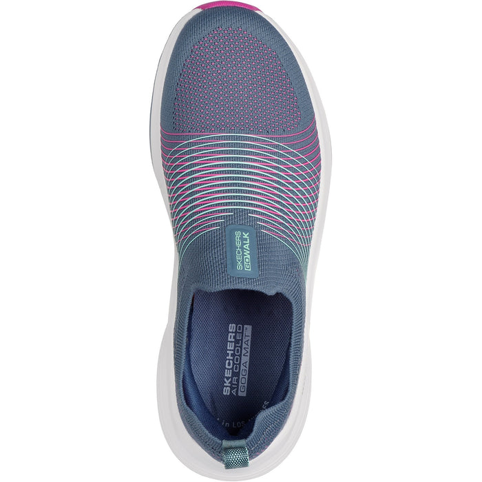 Skechers Womens GO WALK Max Walker Sally 125052-CCPR Charcoal/Purple Slip On Shoes