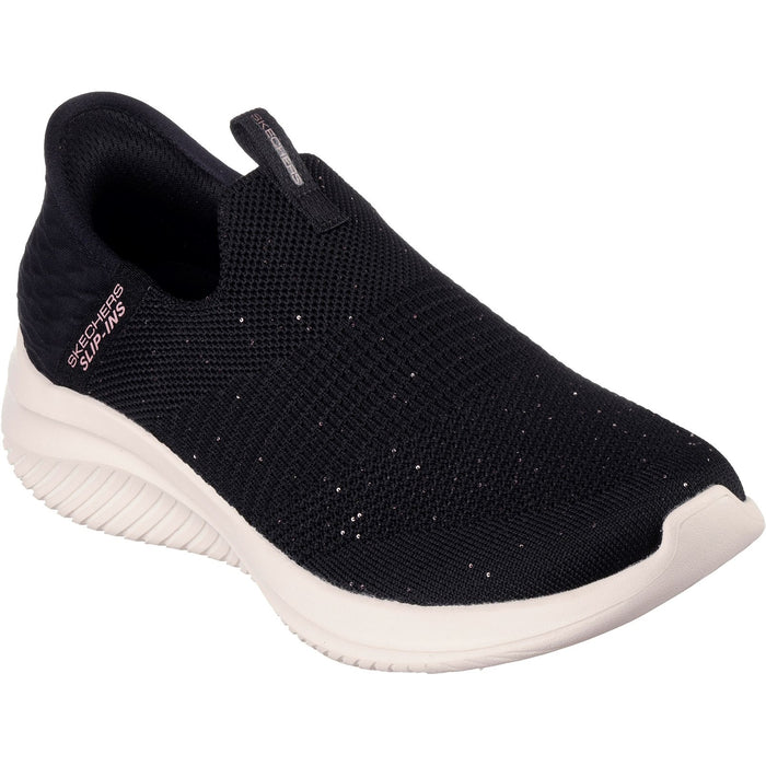 Skechers Womens Ultra Flex 3.0 149594-BKRG Black/Rose Gold Slip On Shoes
