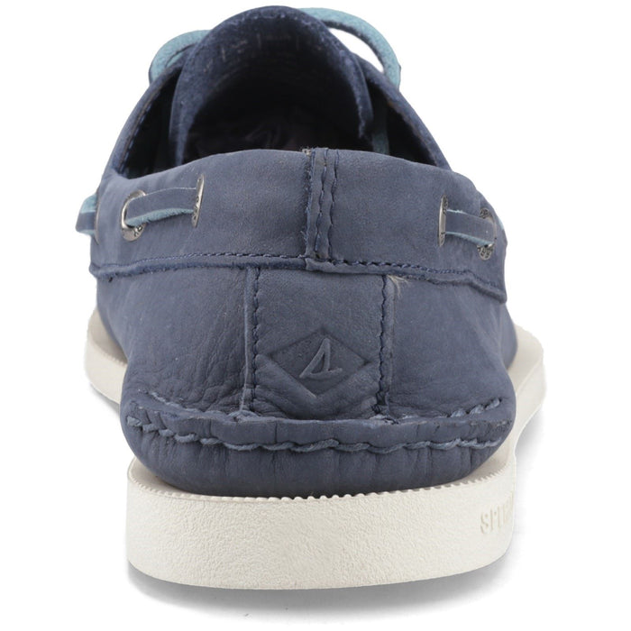 Sperry Authentic 2 Eye Leather Men's Dark Blue Boat Shoes