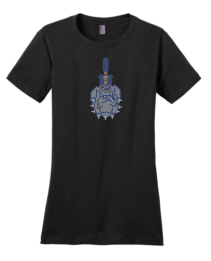 Spike Rhinestones Women’s Perfect Weight ® Tee-Black