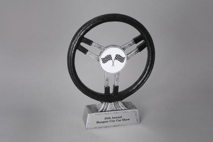 Steering Wheel, Car Show Resin Logo Trophy - Schoppy's Since 1921