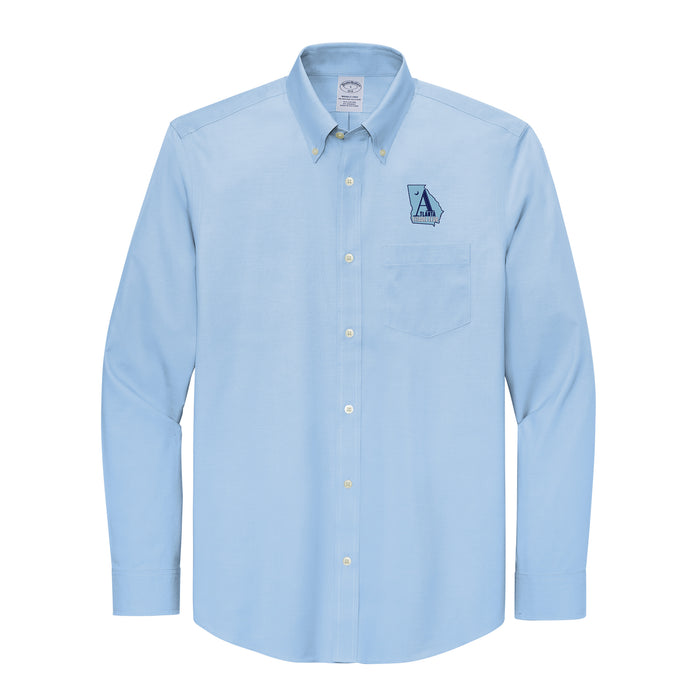 The Citadel , Atlanta Citadel Club, Brooks Brothers® Wrinkle-Free Stretch Pinpoint Shirt - NewPort Blue