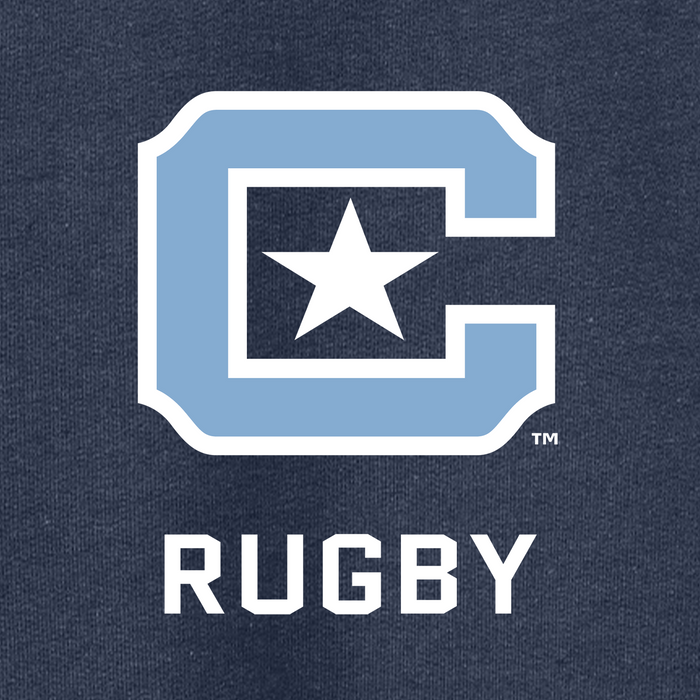 The Citadel Block C Star logo, Club Sports - Unisex Rugby,  Heavy Blend™ Hooded Sweatshirt Navy
