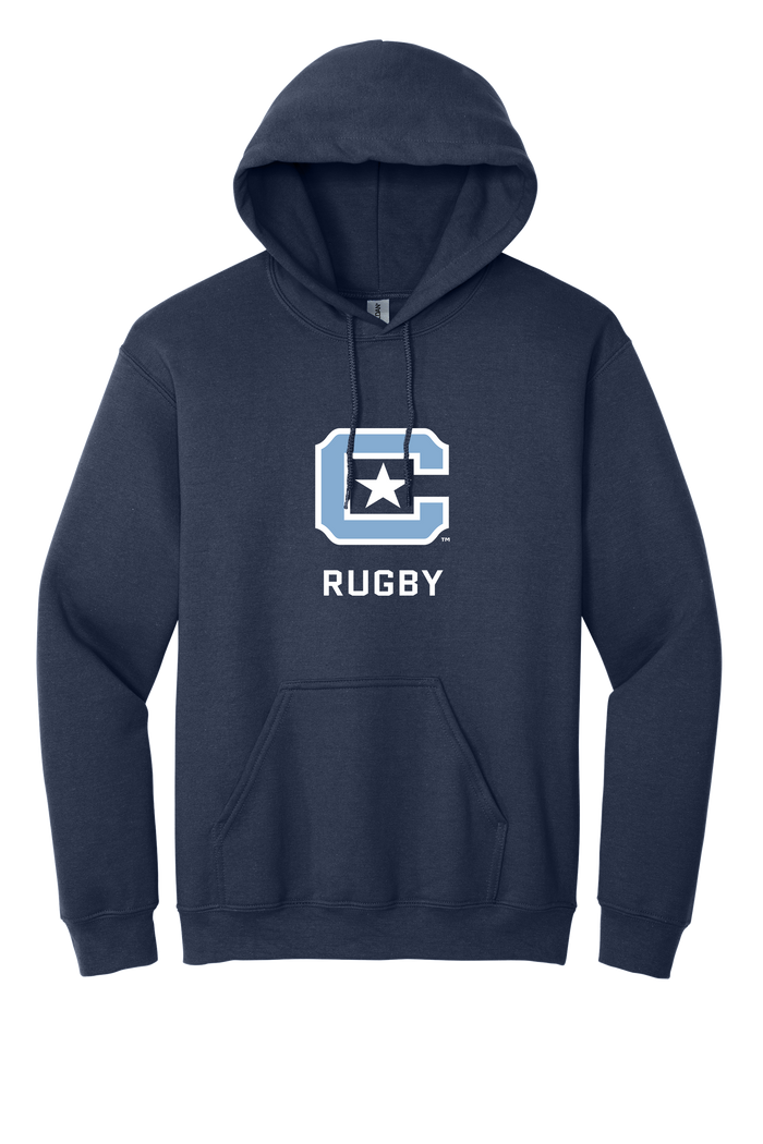 The Citadel Block C Star logo, Club Sports - Unisex Rugby,  Heavy Blend™ Hooded Sweatshirt Navy