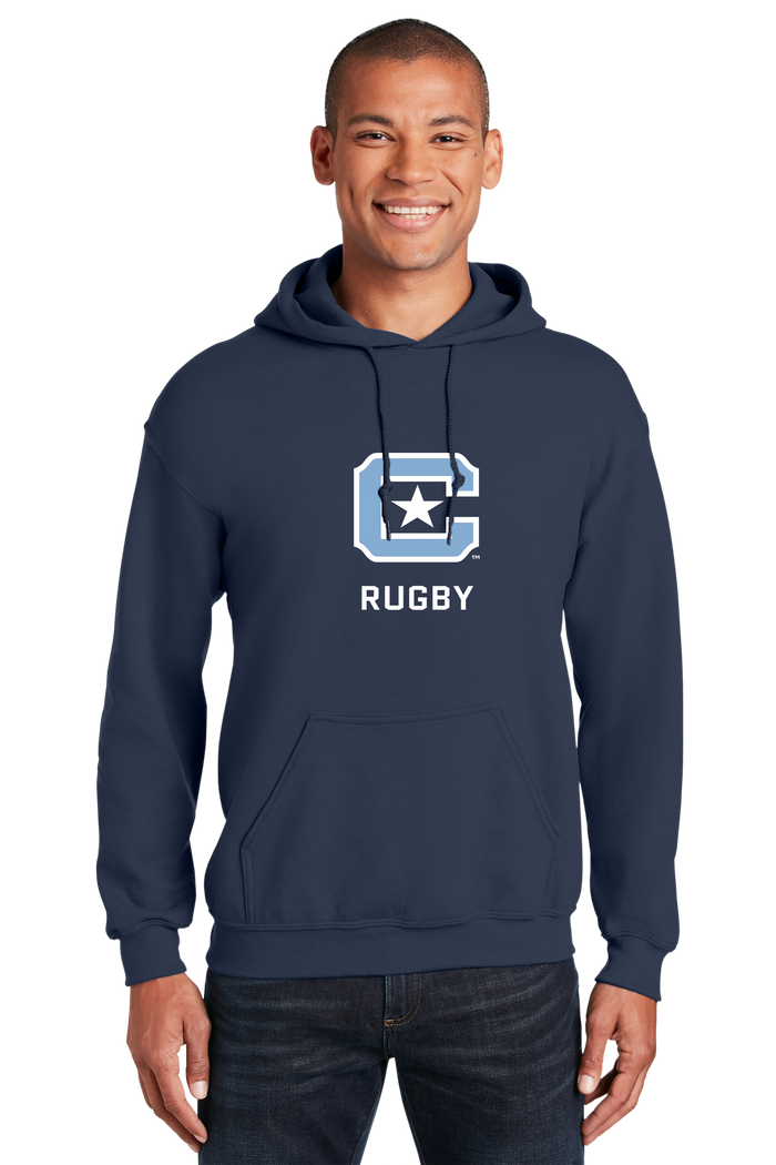 18500 The Citadel Block C Star logo, Club Sports - Unisex Rugby,  Heavy Blend™ Hooded Sweatshirt Navy