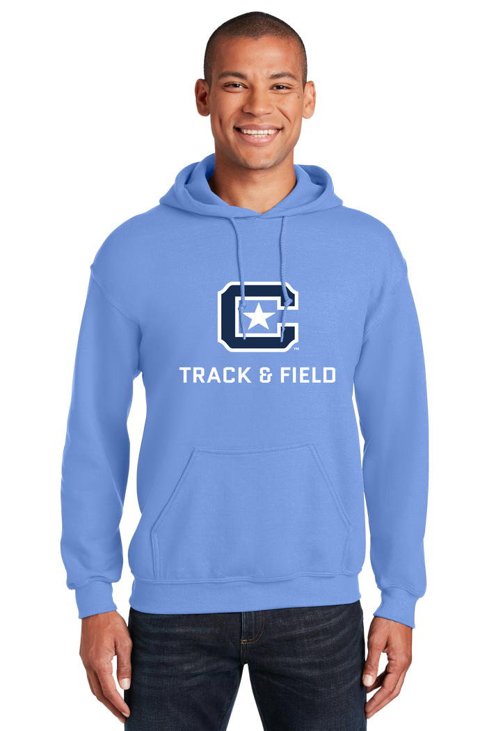 18500 The Citadel Block C Star logo, Sports - Track & Field,  Heavy Blend™ Hooded Unisex Sweatshirt Carolina Blue