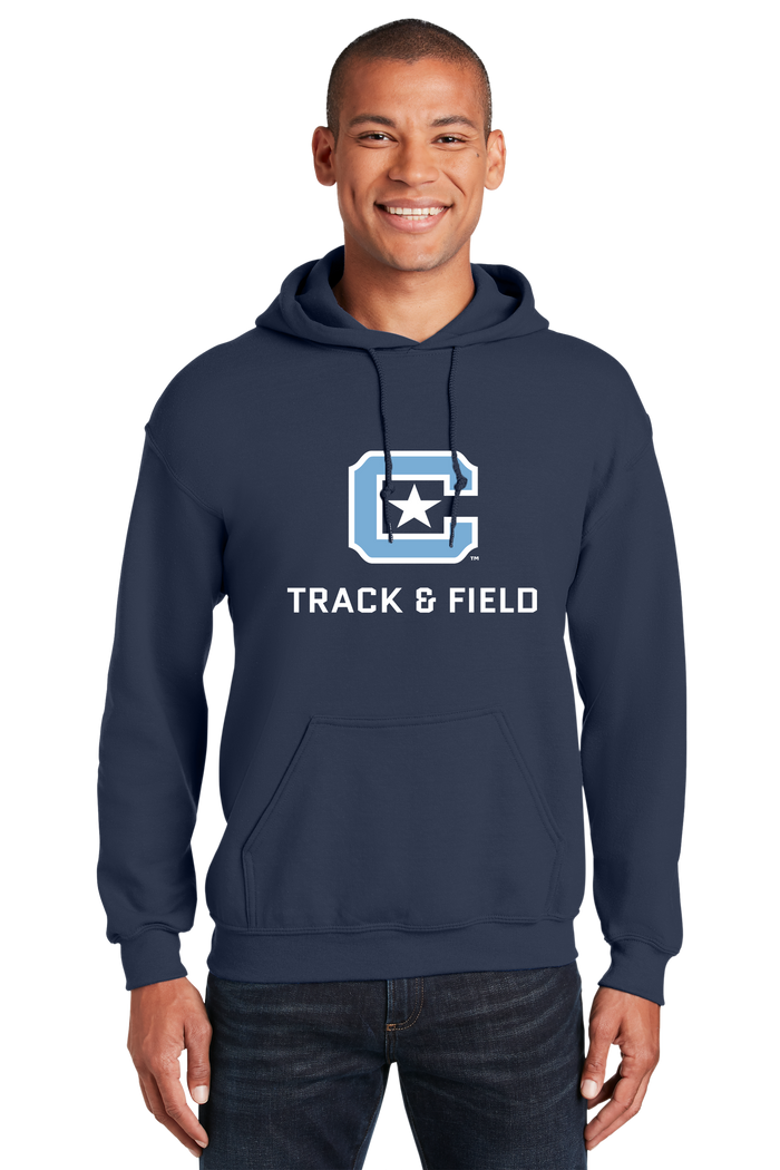 18500 The Citadel Block C Star logo, Sports - Track & Field,  Heavy Blend™ Hooded Unisex Sweatshirt Navy