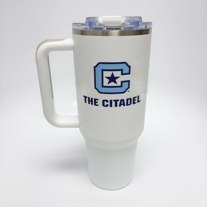 The Citadel, C Star, White  Big Swig Tumbler - 40oz