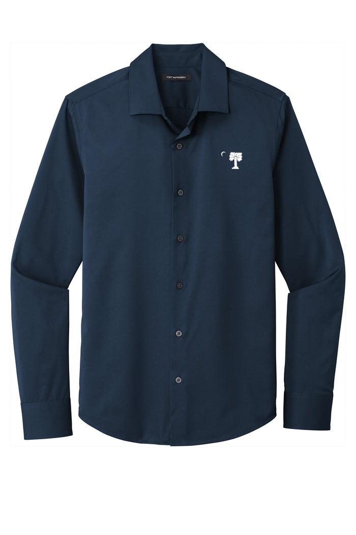 The Citadel Palmetto Long Sleeve Stretch Shirt-Navy