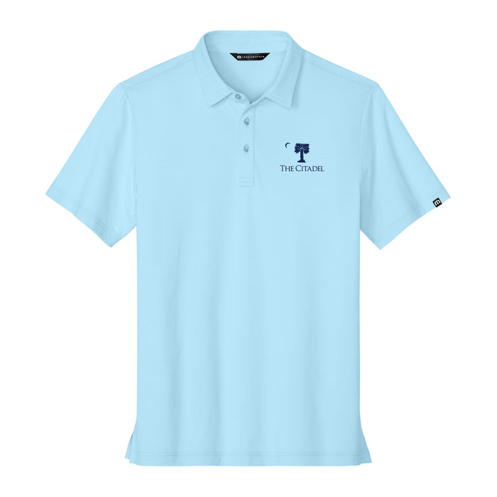 The Citadel, Raised Big Red Logo, TravisMathew Crestview Polo- Dream Blue