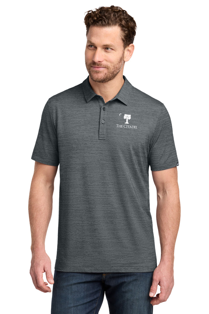 The Citadel, Raised Big Red Logo, TravisMathew Crestview Polo- Grey Heather