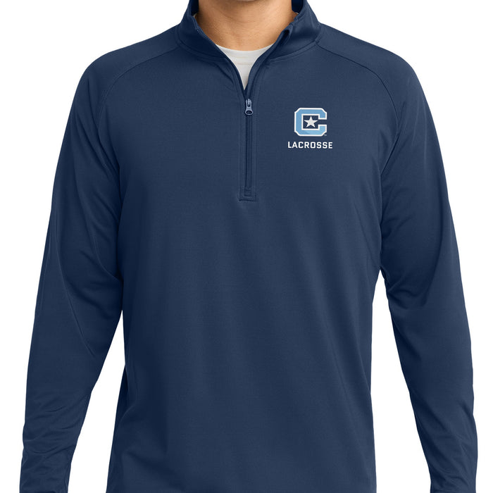 The Citadel Sports - Lacrosse, C Star, Sport-Tek® Sport-Wick® Stretch 1/4-Zip Pullover - Navy