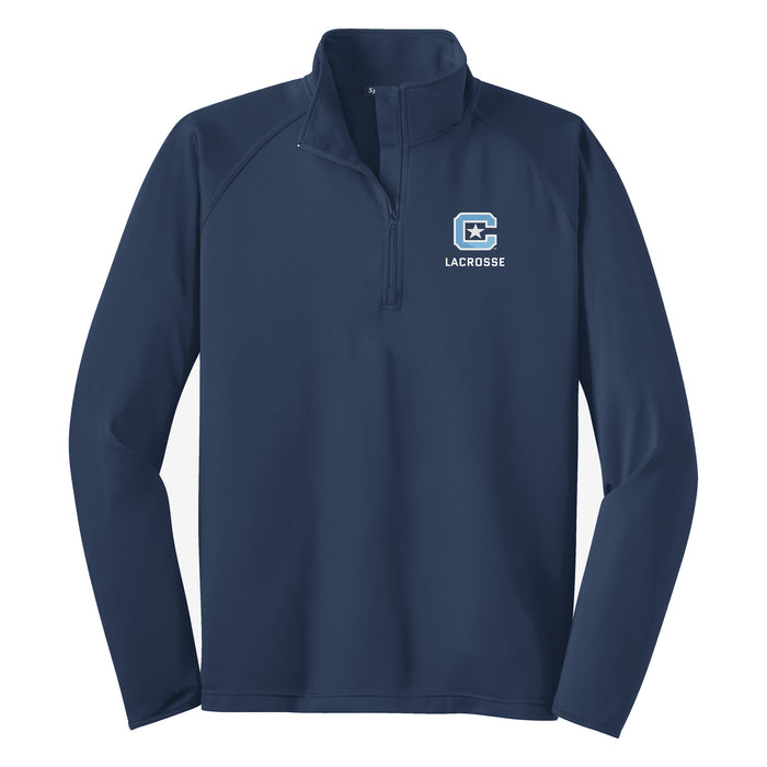 The Citadel Sports - Lacrosse, C Star, Sport-Tek® Sport-Wick® Stretch 1/4-Zip Pullover - Navy