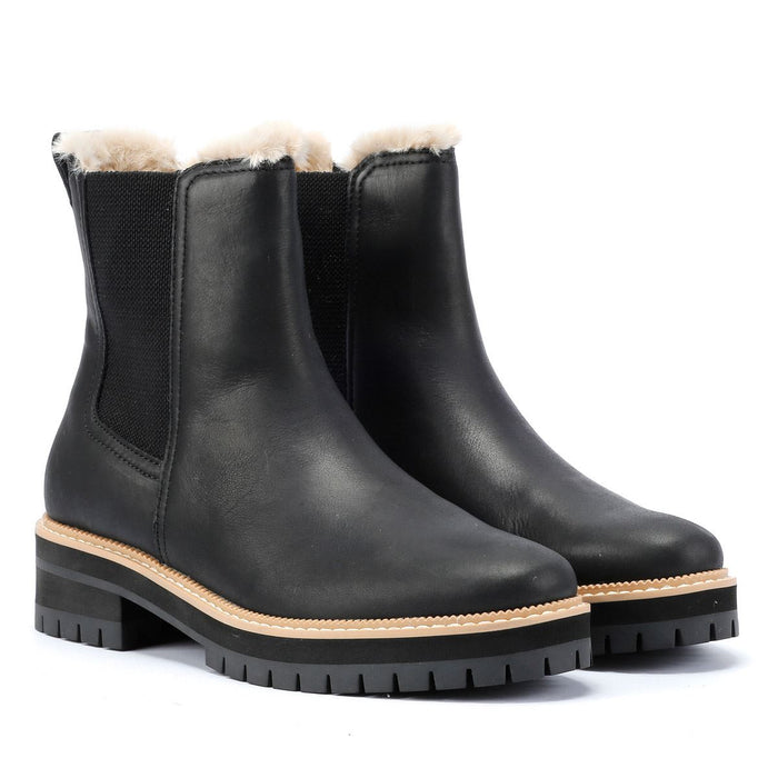 TOMS Bennet Leather Women's Black Boots