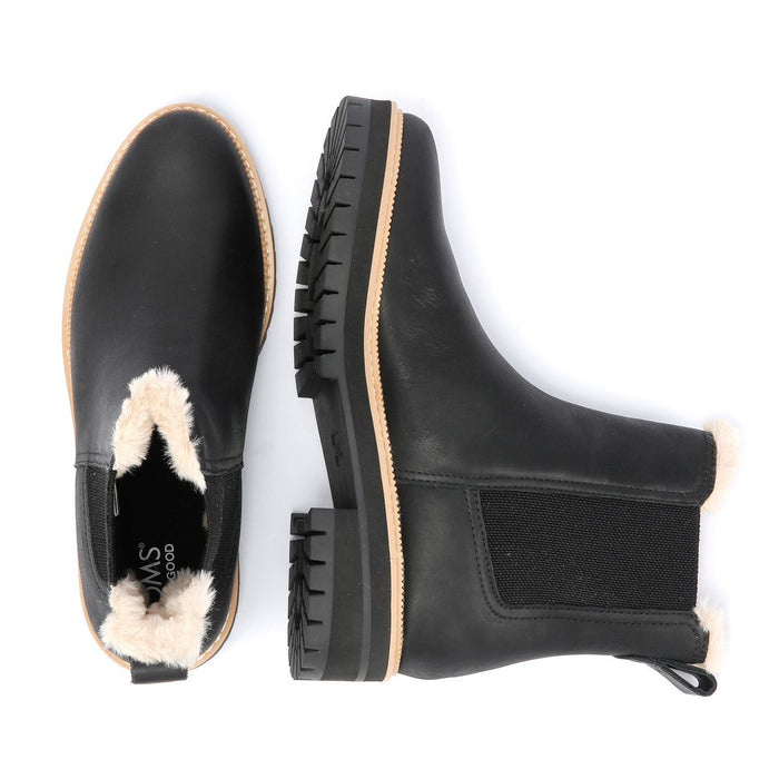 TOMS Bennet Leather Women's Black Boots
