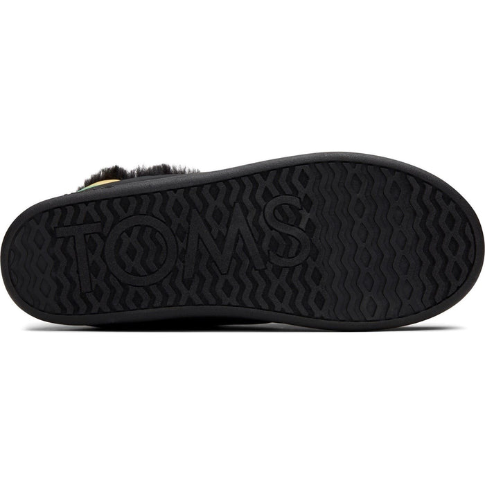 TOMS Ezra Nylon Women's Black Matte woven/Rainbow Slippers
