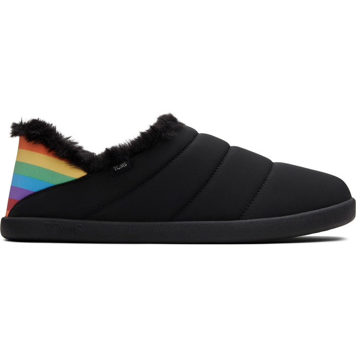TOMS Ezra Nylon Women's Black Matte woven/Rainbow Slippers