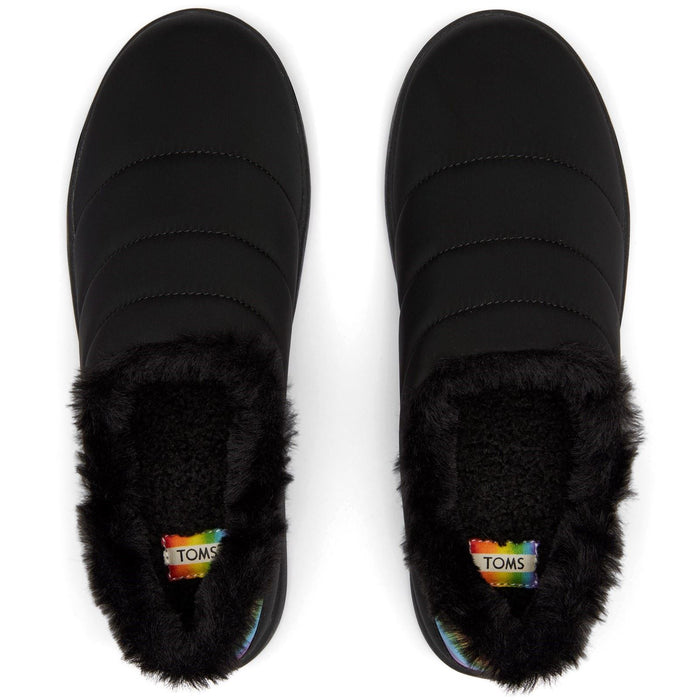 TOMS Ezra Nylon Women's Black Matte woven/Rainbow Slippers
