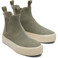 TOMS Fenix Platform Leather Women's Vetiver Flat Chelsea Boots