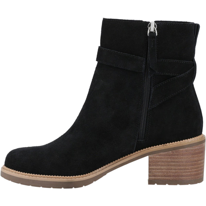 TOMS Hailey Buckle Leather Women's Black Heeled Ankle Boots