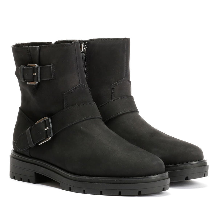 TOMS Ionie Moto Nubuck Leather Women's Black Boots