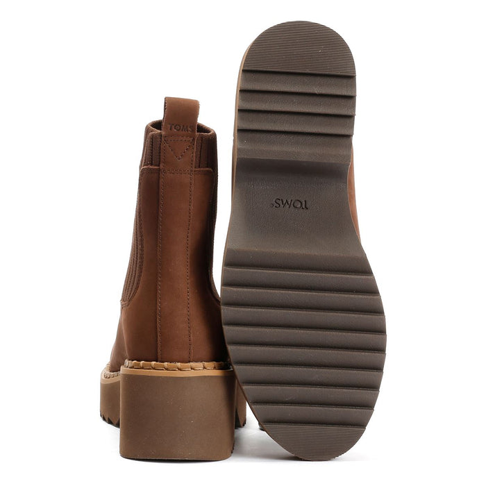 TOMS Millie Nubuck Leather Women's Dark Brown Boots