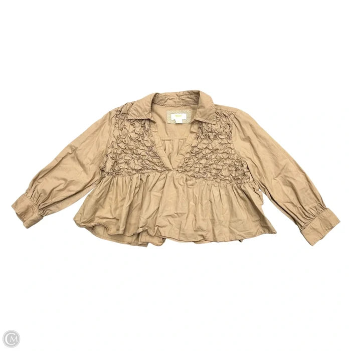 Top Long Sleeve By Maeve In Tan, Size: S